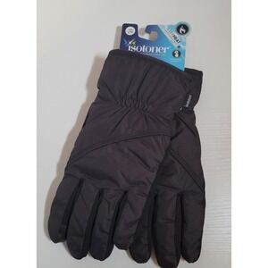 Isotoner Sleek Heat Mens Gloves Size L/XL Black NEW NWT Smart Dri 1411